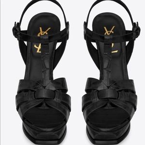 Yves St. Laurent crocodile embossed tribute shoe